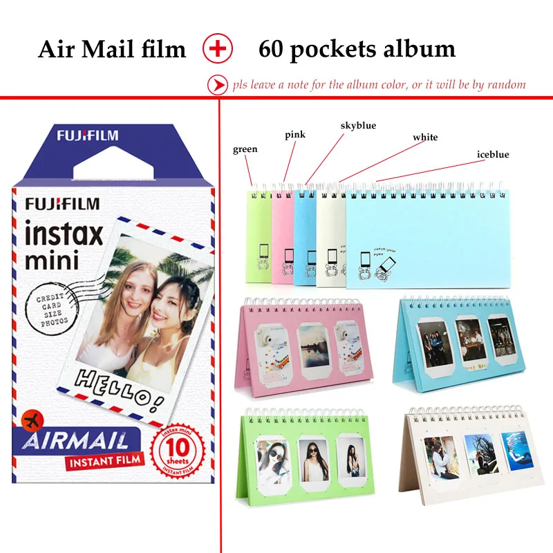 Fujifilm Instax Mini Film Airmail 10 листов для FUJI Instant Photo Camera 9 8 7s 70 90 25 смартфон принтер SP 2