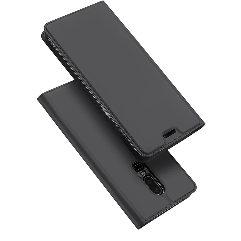 gray Подарок) чехол для Oneplus 5 T 5 Роскошный кожаный чехол для Oneplus 6 5 T флип-чехол для One Plus 5 5 T 6 держатель для Карт Подставка оболочка - Цвет: gray