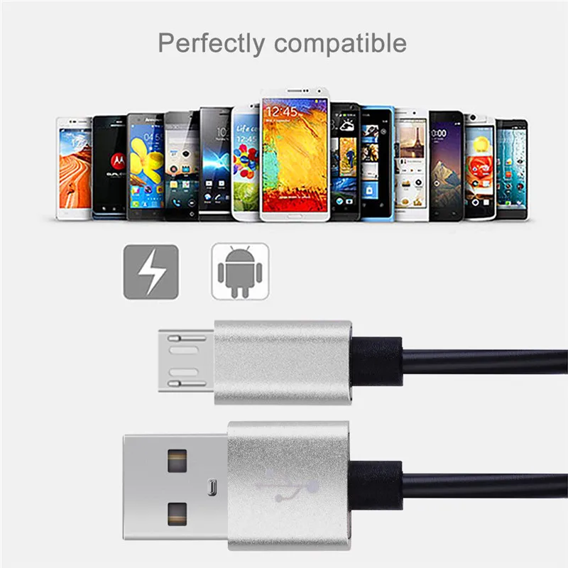 Весенний Micro USB кабель для Samsung Galaxy J1 mini Prime/Grand Prime Plus/J5 Prime/J7 Prime/J5 металлический