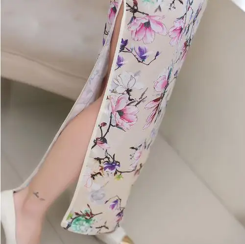 2018 летнее китайское Женская атласная cheongsam qipao длинное вечернее платье китайский