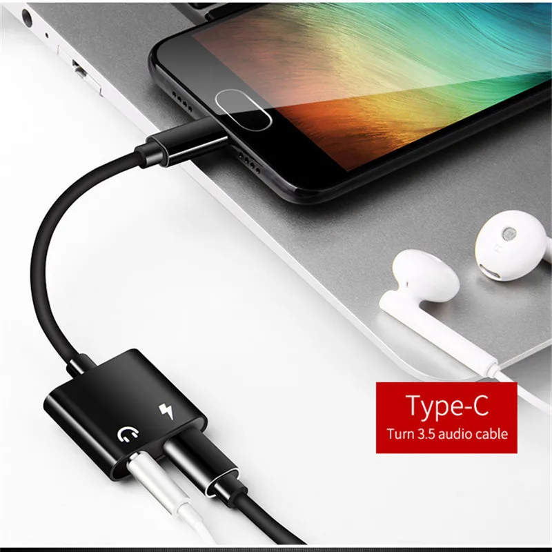 USB Type C аудио адаптер Type-C на 3 5 мм разъем для наушников конвертер кабель Samsung S8 Huawei