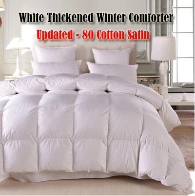 

100% White Goose Down Winter Comforter Duvet dekbed Summer Doona Quilted Blanket king queen twin full Spring-autumn Quilt Cotton