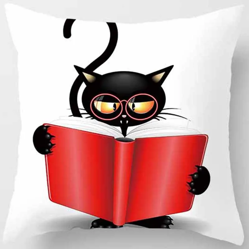 Костюм на Хэллоуин с изображением забавных милых кошек Подушка Чехол двух сторон