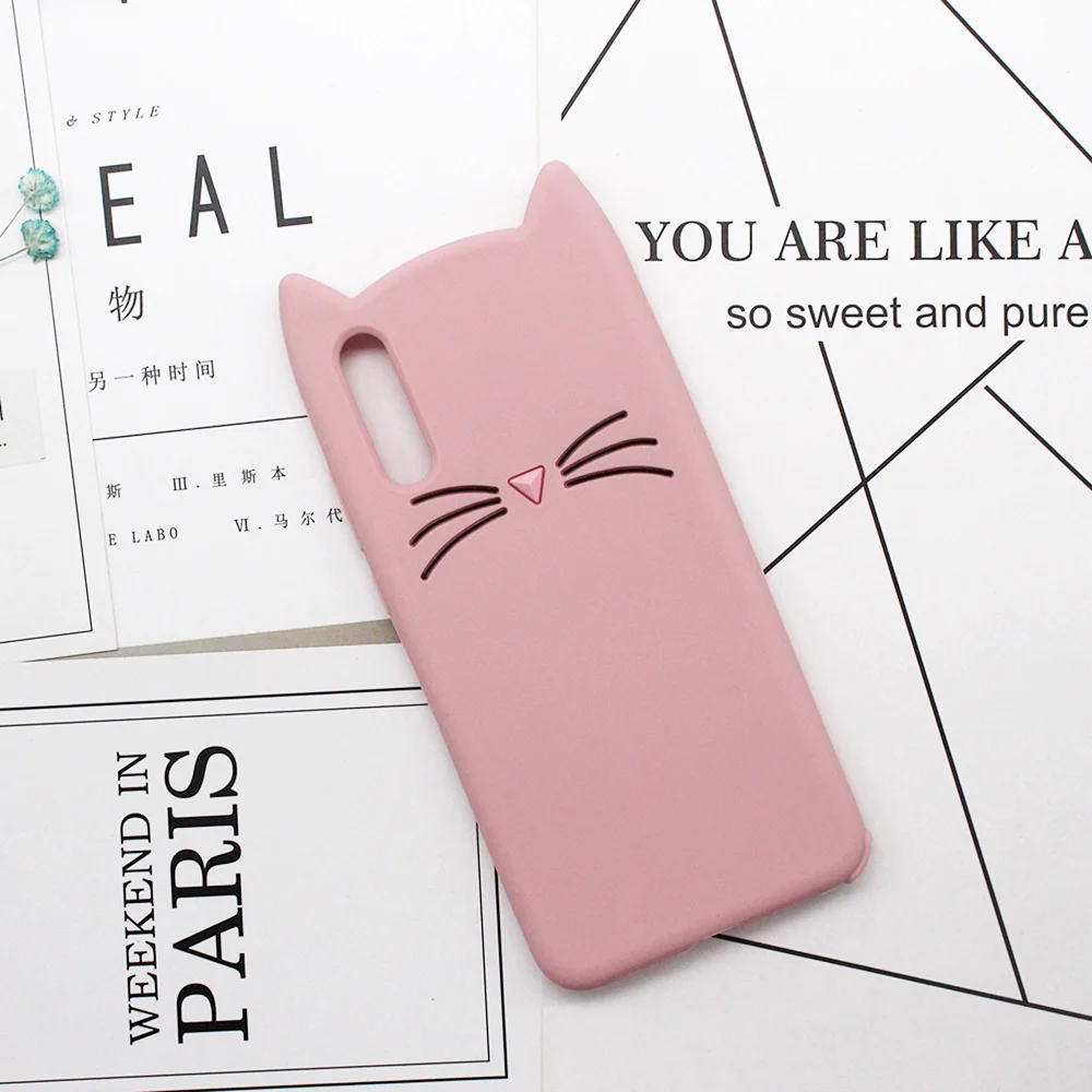 Original Fashion 3D Cute Silicon For Huawei P20 Lite Case Cover Beard Cat Cases P8 P9 lite 2017 Y7 Prime P10 Pro |