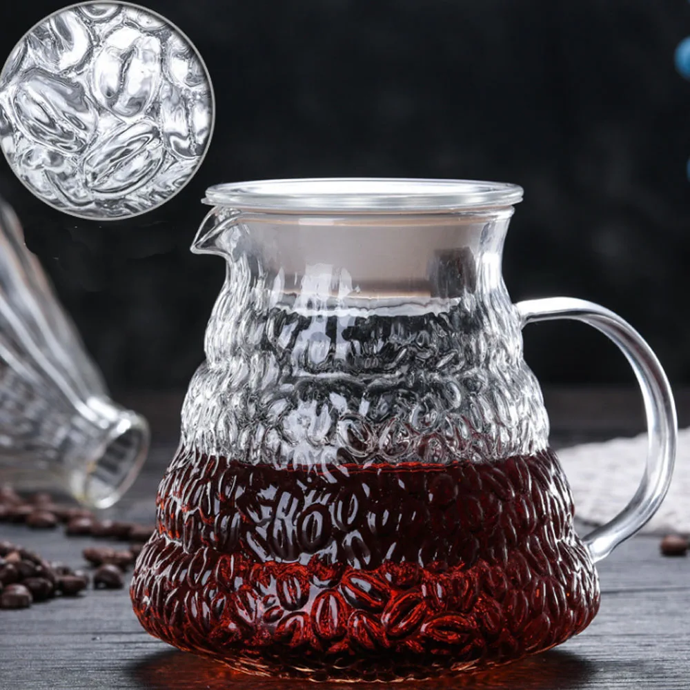 Eco coffee Новое поступление термостойкий стеклянный V60 сервер диапазона 360/580/780 мл