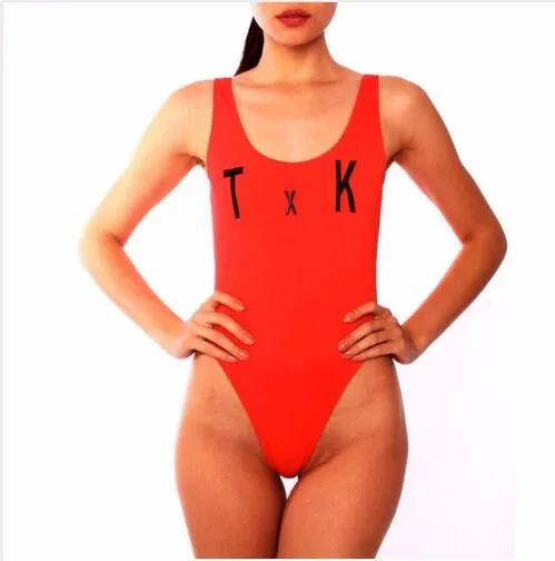 

swimwear women T X K one piece high cut swimsuit jumpsuit bodysuit bathing suit suit beachwear custom
