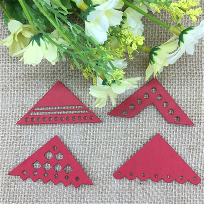 Цветочный кружевной угловой набор металлические режущие штампы Трафаретный