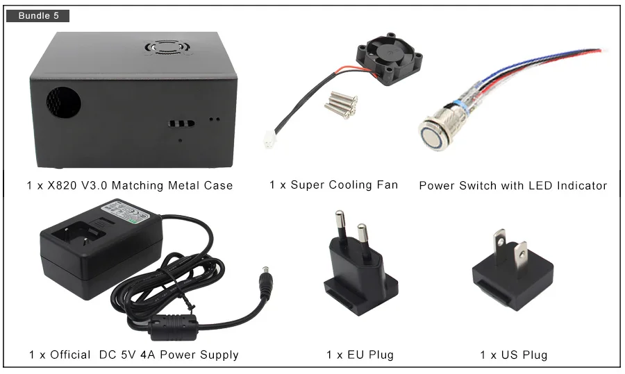 Raspberry Pi 2," SATA HDD/SSD Плата расширения хранения, X820 V3.0 USB 3,0 мобильный жесткий диск модуль для Raspberry Pi 3 Модель B+/3B