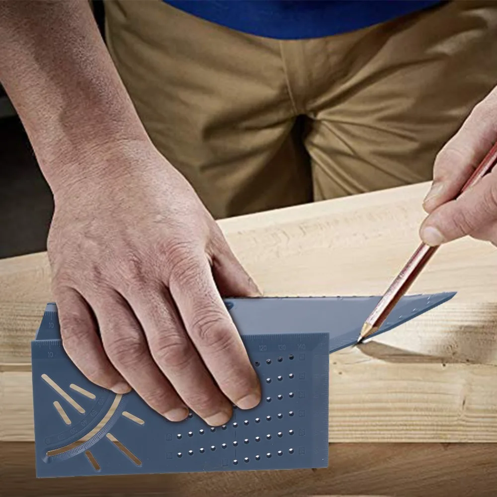 Пластиковая деревообрабатывающая линейка квадратной раскладки Miter 45+ 90 градусов метрический манометр измерительные инструменты перечеркнутый инструмент Scribe маркировочный Калибр