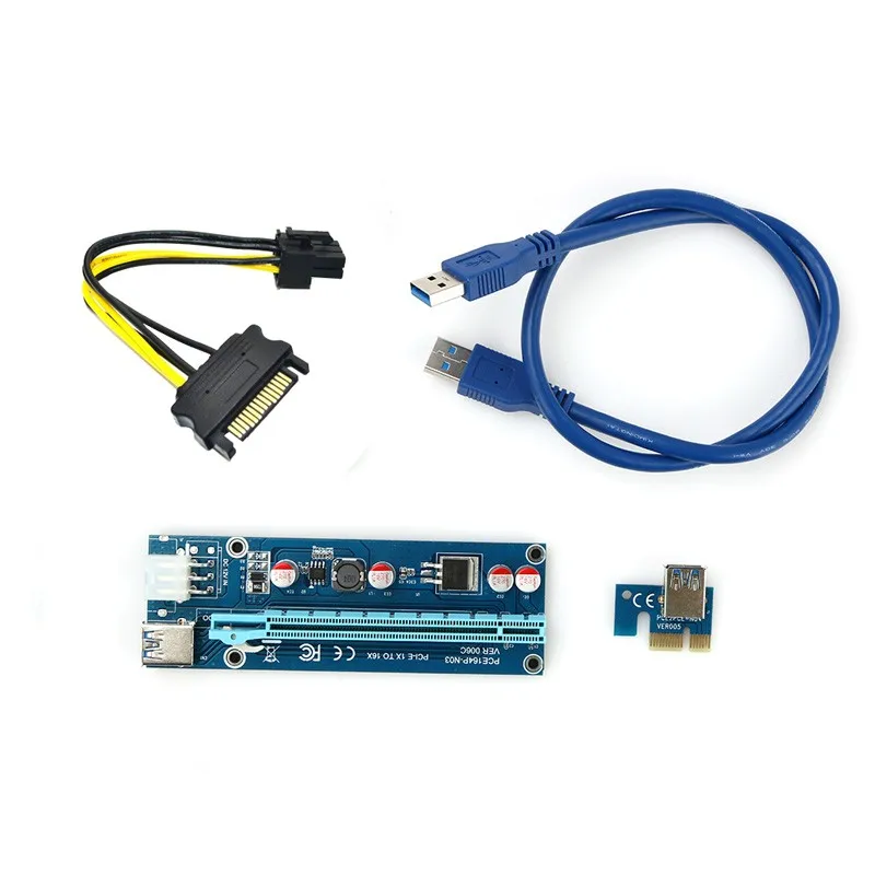 Усиленный удлинитель VER006C PCI E 1x до 16x для майнинговой машины переходник с картой 60