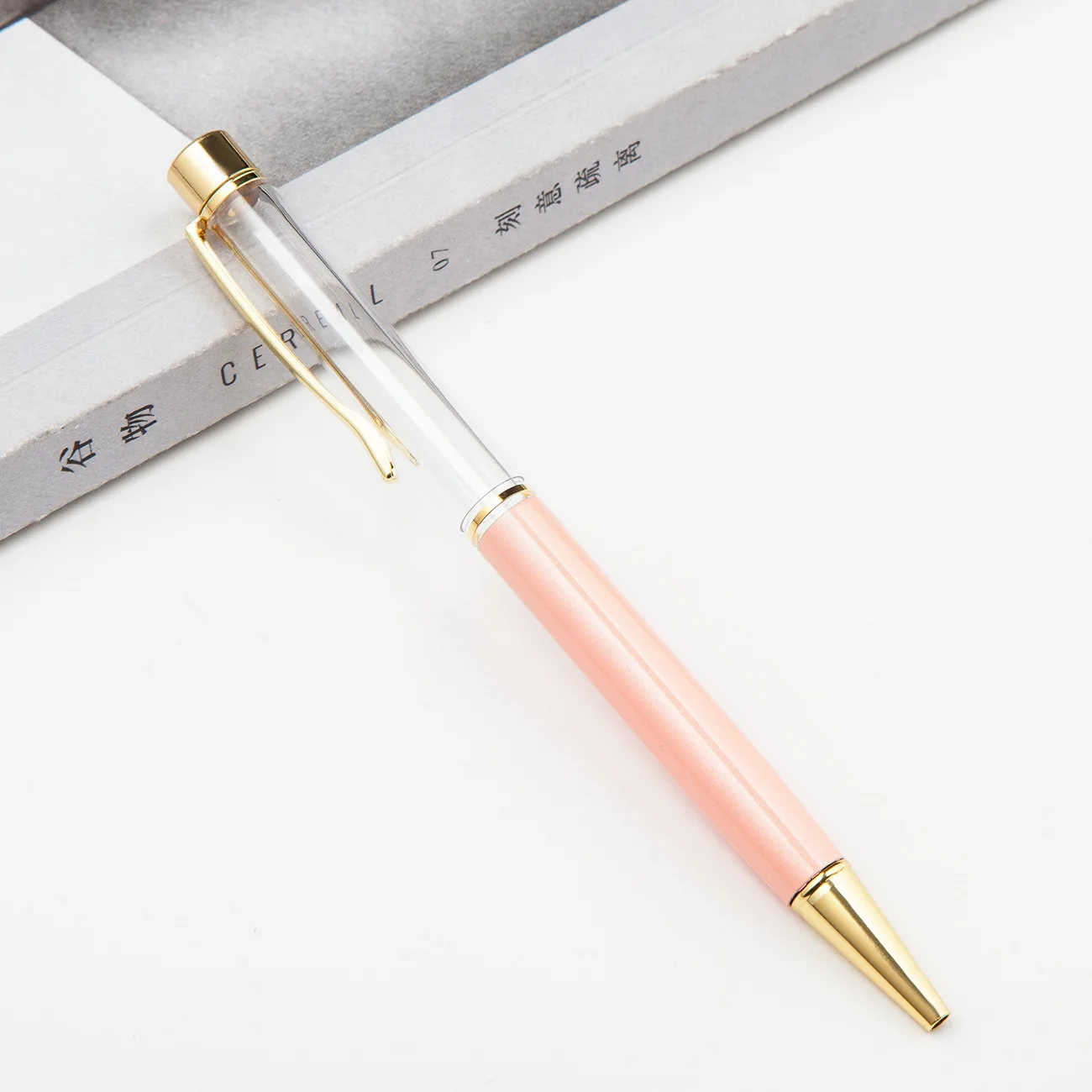 pink 10 шт./компл. творчески 1,0 мм пустой тюбик Floaty ручка металлическая медь высокого класса золото Шариковая ручка без каких-либо золотые Фольга масло шариковых ручек - Цвет: pink