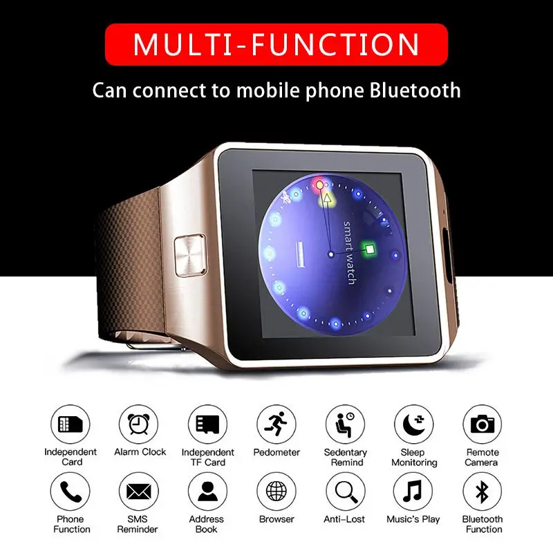 Bluetooth Смарт часы DZ09 Smartwatch поддержка TF SIM Камера для мужчин женщин спортивные