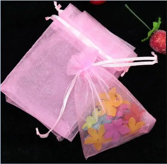 Household 50pcs/lot 7x9 cm Drawable White Small Organza Bags Favor Wedding Christmas Gift Bag Jewelry Packaging Bags Pouches