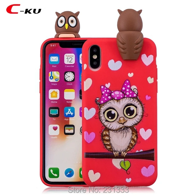 C ku 3D единорог мультфильм мягкий ТПУ чехол для Iphone X XS 8 7 Plus 7PLUS 6 6S SE 5 5S Iphone8 панда