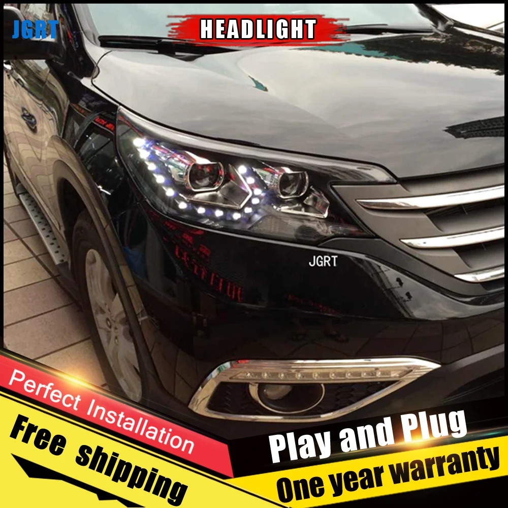2 шт. светодиодный Автомобильные светодиодные фары для Honda CRV 2012 2014 няя фара DRL
