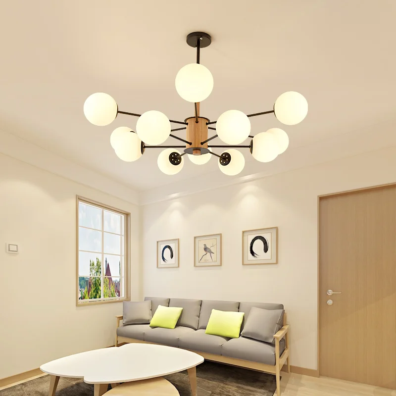 

TRAZOS Adjustable Lustre LED Chandelier For Living Room Wood Hanging Lights Lustres para sala de jantar Dining Lighting Fixtures