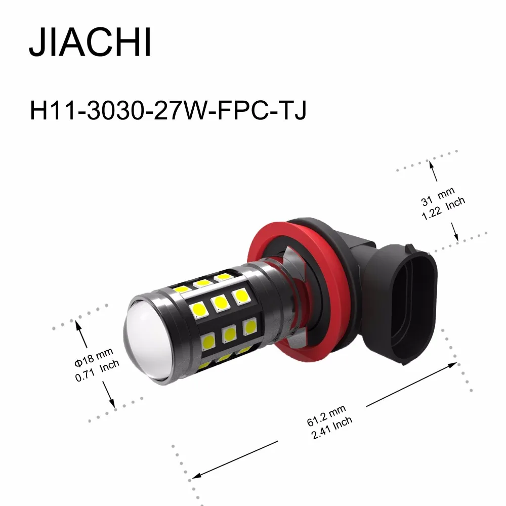 JIACHI 100 шт./лот автомобилей светодиодные лампы для автомобиля противотуманные фары Дневные Фары Лампы H11 H8 высокое Мощность 3030 светодиодный Габаритные огни 12 V-24 V