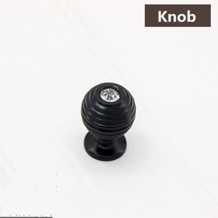 black knobs 192 мм современная мода люкс Высокое качество K9 кристалл вилла мебельные ручки серебро золото черный шкаф ручки для винного шкафа " 96 - Цвет: black knobs