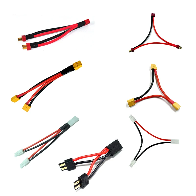 Amass T XT60 Tamiya TRX XT90 EC3 EC5 вилка параллельная серия одна женщина до 2 мужчин провода 12awg силиконовые провода Deans для Lipo батареи