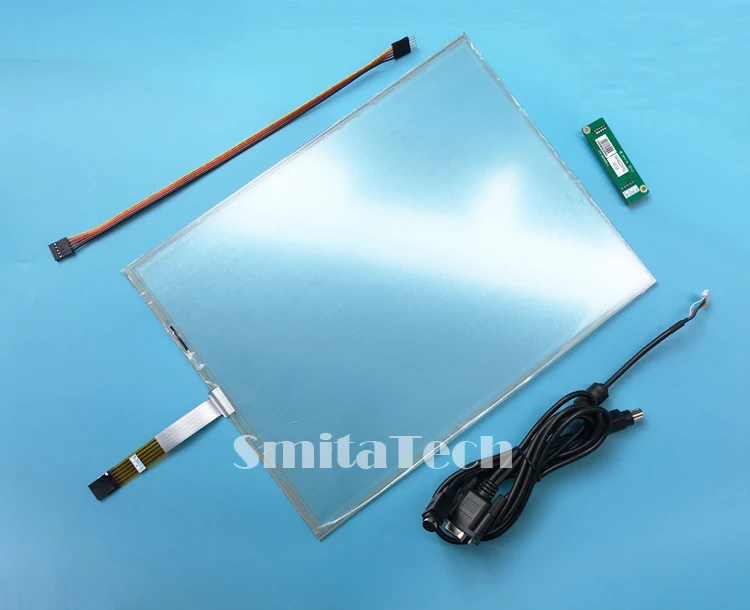 15.0 inch 5 wire industrial resistive panel USB Touch Screen with Controller Board 322 mm * 247 Glass Panel kit 322*247