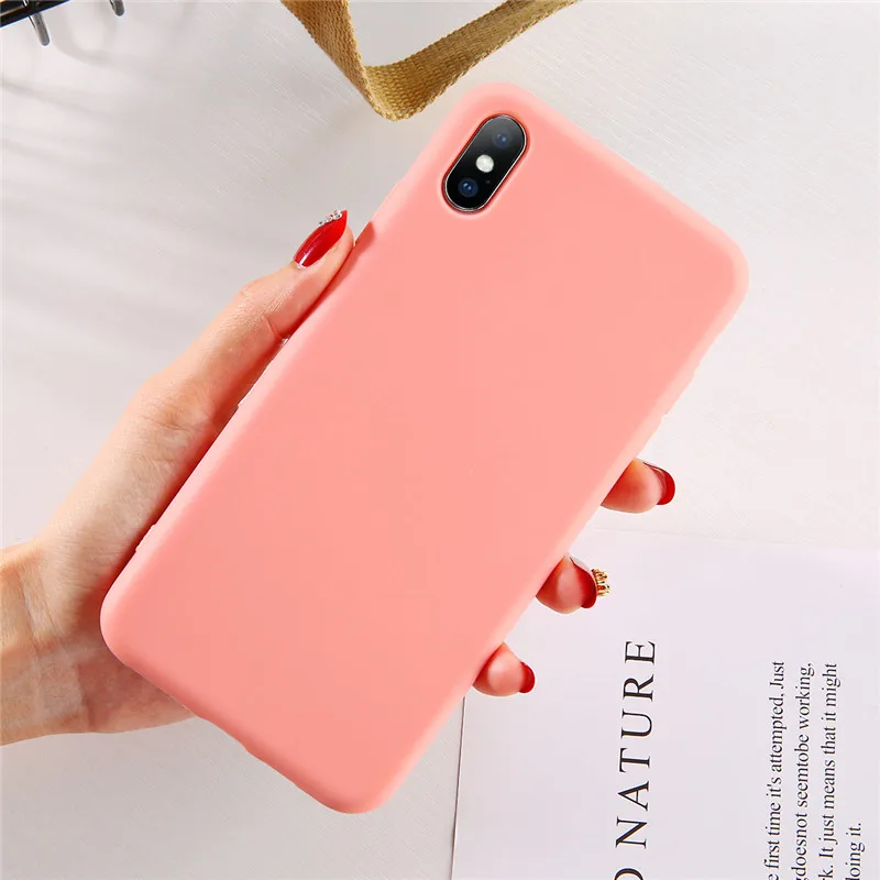 6661P Moskado для iPhone 7 чехол для телефона простой сплошной карамельный цвет для iPhone 11 Pro X XR XS Max 6 6s 8 Plus силиконовый мягкий ТПУ задний Чехол - Цвет: 6661P