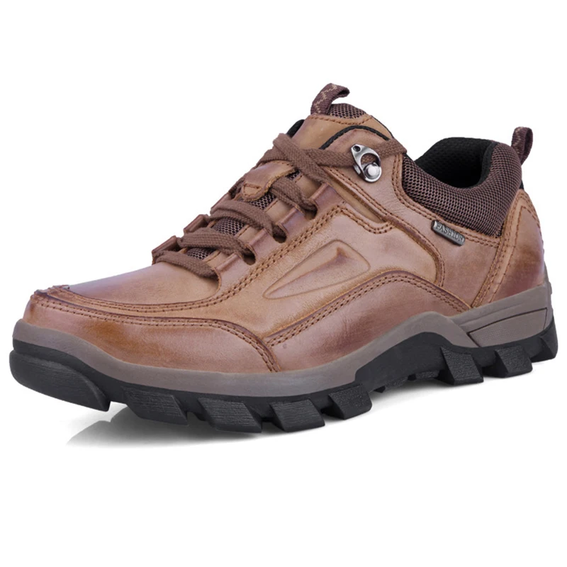 

2018 Big Size Men's Genuine Leather Outdoor Hiking Trekking Shoes Sneakers For Men Rock Climbing Mountain Shoes Sneakers Man