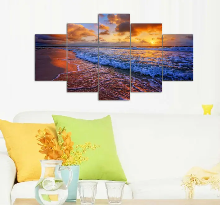 

Wall Art Seascape Canvas Print Painting Modern Home Decor Picture Poster Print on Canvas Unframed 5 Pieces/Set