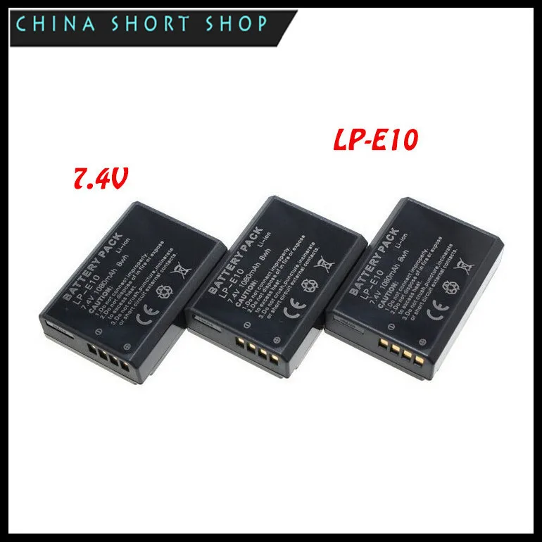 3pcs 7.4V 1080mAh LP-E10 LPE10 LI-ION Camera Battery For Canon 1100D KISS X50 REBEL T3 rechargeable battery | Электроника