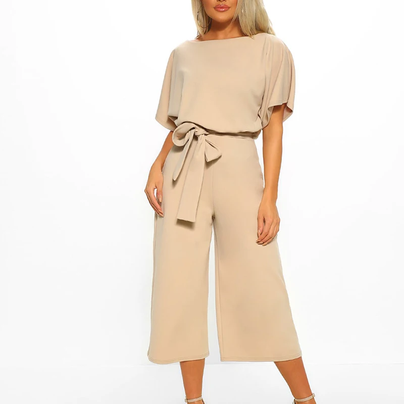 Женский модный комбинезон Lay's летний однотонный с коротким рукавом Vestidos