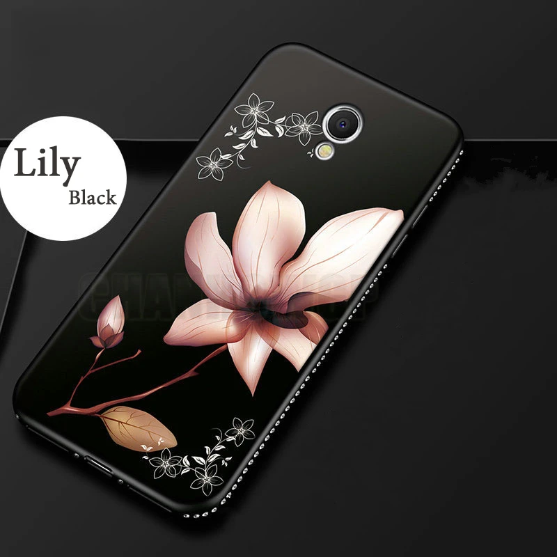 3D рельефный матовый чехол с цветами для Meizu M5 Note M621H M621M M621C M621Q силиконовый