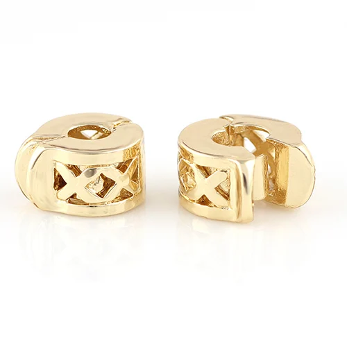 Медный стоппер золотого цвета с буквами X ажурные Клипсы из бисера Европейский