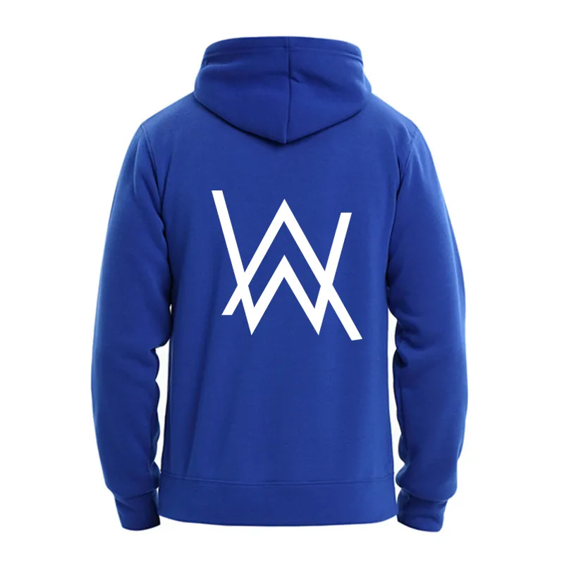 Зимняя флисовая толстовка с капюшоном Alan Walker мужская принтом в стиле хип-хоп