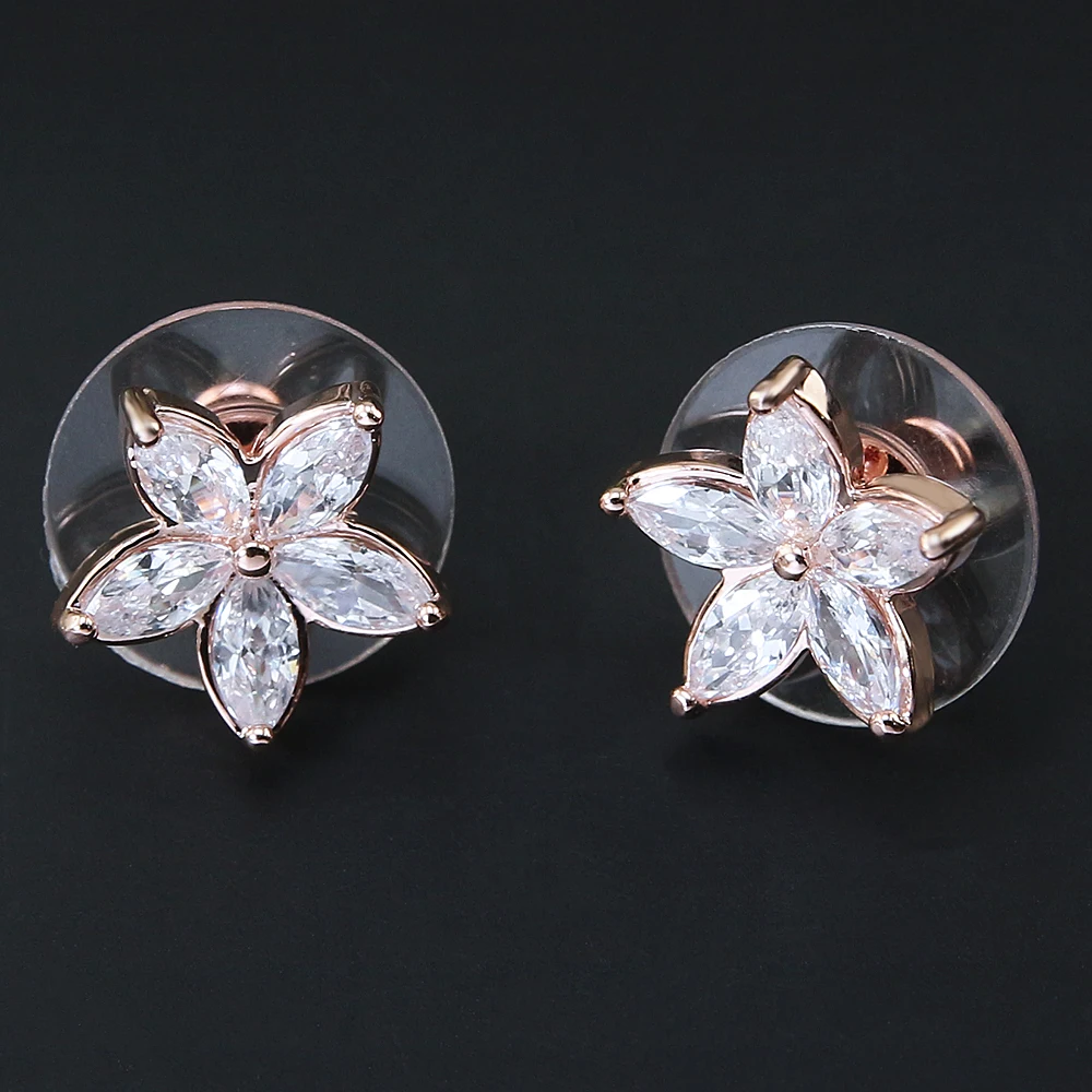 ZS 1 пара серьги-гвоздики блестящие австрийские серьги с кубическим цирконием для