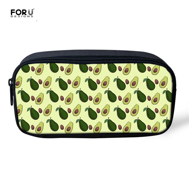 FORUDESIGNS/модные фрукты авокадо Для женщин косметический чехол для мальчиков и девочек, мини платья-карандаш на завязках с мешочек для хранения сумка, школьные принадлежности канцелярские товары