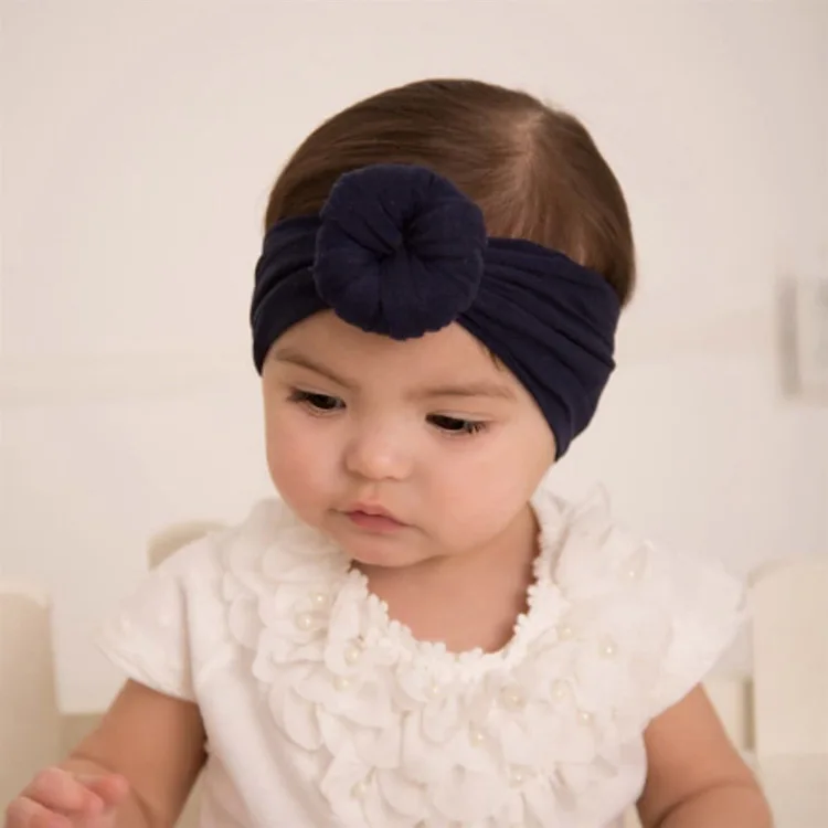 

New 1PCS Cotton Blend Nylon Children Kids Headbands Newborn Turban Round Knot Head Wrap Hair Accessories Birthday Gift