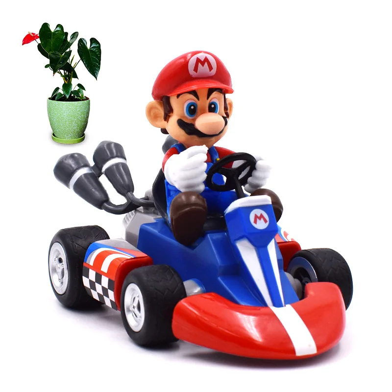 mario 1 PCS 13 CM 6 шт./партия, Супер Марио, картинг, оттягивающийся автомобиль, Луиджи Боузер, Купа, Ослик, Конг, принцесса, персик, Жаба, гриб, автомобиль, ПВХ, фигурка, игрушка для детей - Цвет: mario 1 PCS 13 CM