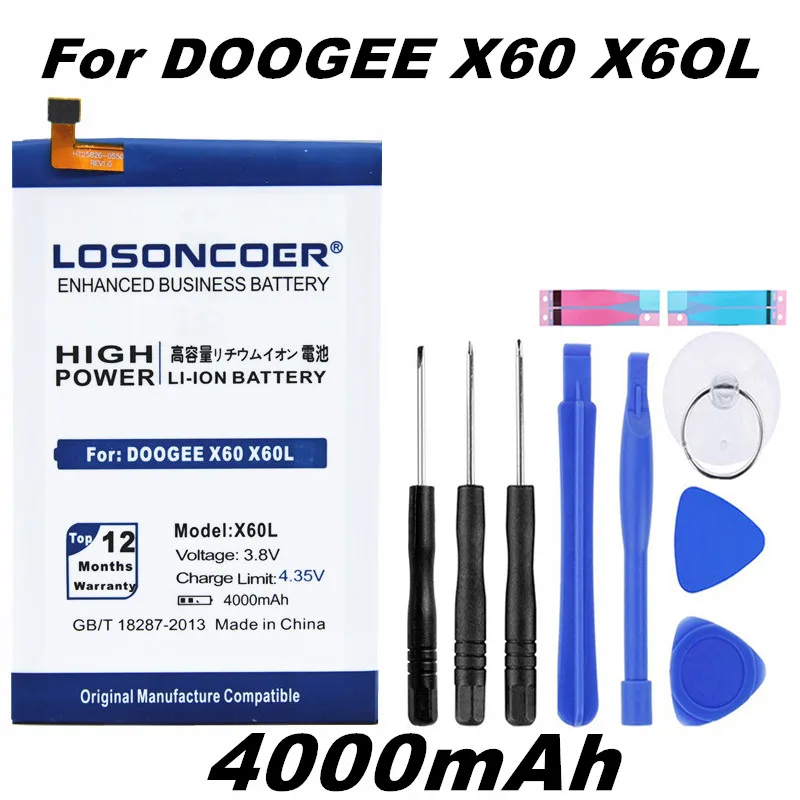 LOSONCOER X60 X60L 4000 мАч батарея Для Doogee X60 X60L хорошее качество батарея подарочные инструменты
