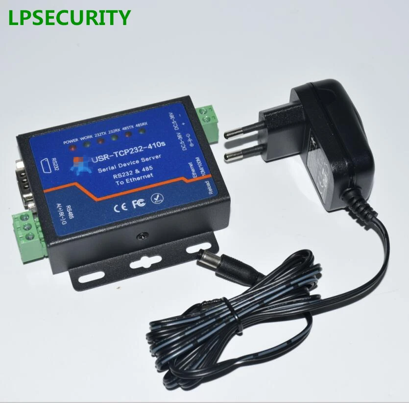 LPSECURITY USR-TCP232-410S Серийный RS232 RS485 для серверного терминала Ethernet с блоком питания |