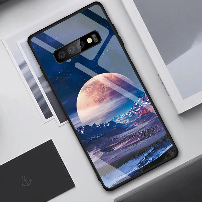 14 Чехол из закаленного стекла с рисунком звездного неба для samsung Galaxy S10 Plus S10e, противоударный чехол для телефона s для samsung S10+ S10 Note 10, чехол - Цвет: 14