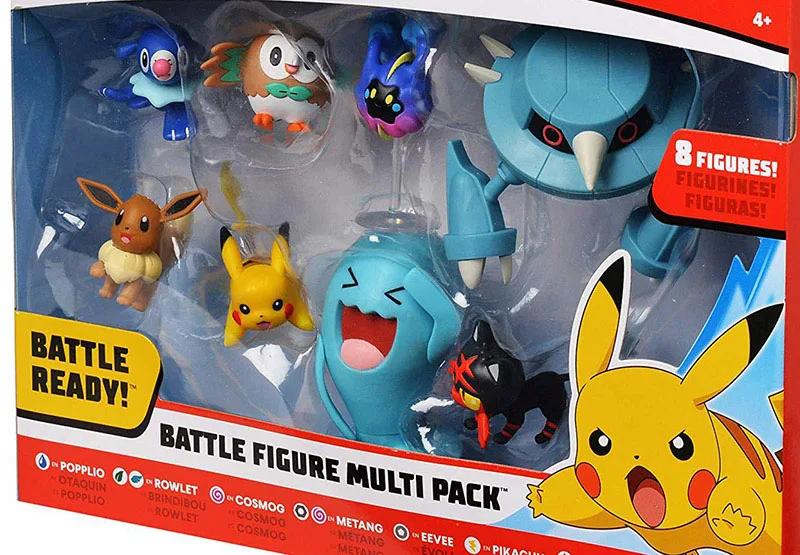 TAKARA TOMY Покемон 8 шт./компл. Popplio Rowlet Cosmog metang Иви Литтен воблеры Пикачу Покемон-трансформаторы приобретаемые форму игрушки для детей - Цвет: with retail box