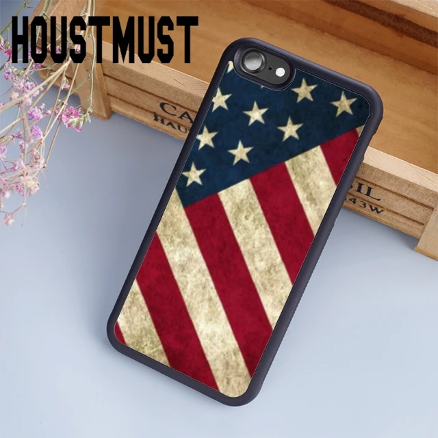 HOUSTMUST Патриотический Американский чехол с флагом для iPhone 5 5S SE 6 S 7 8 X samsung galaxy S5 S6 S7
