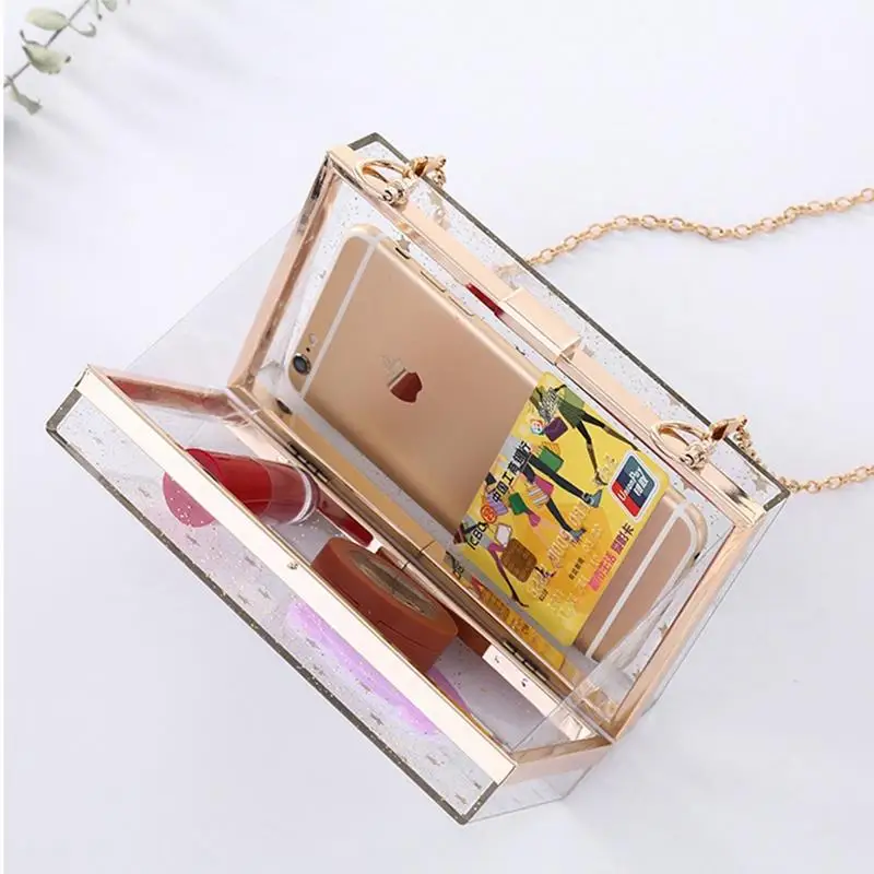 Женские акриловые прозрачные золотые звезды вечерние сумки сумочки клатч