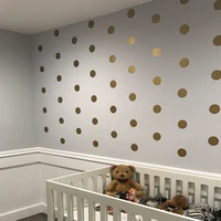 gold polka dots kids room baby room wall stickers children home decor nursery wall decals peel and stick vinyl decals jj001