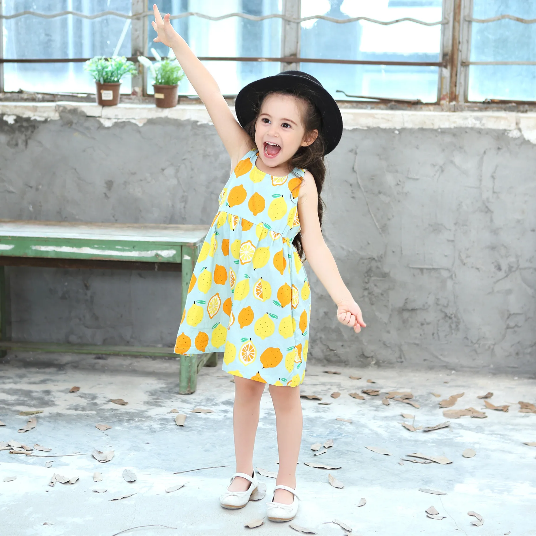 

Summer Lemon Girls Casual Dresses Cotton Children's clothing