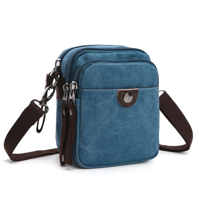 Небесно-голубой Холст Crossbody сумка Для Мужчин Армия Винтаж Курьерские сумки Сумка Повседневное дорожные сумки 5017-29 - Цвет: Небесно-голубой