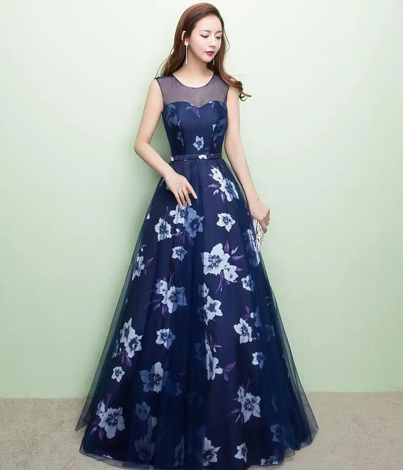 Vestido Formatura Длинные платья выпускного вечера 2018 элегантный O шеи этаж Длина