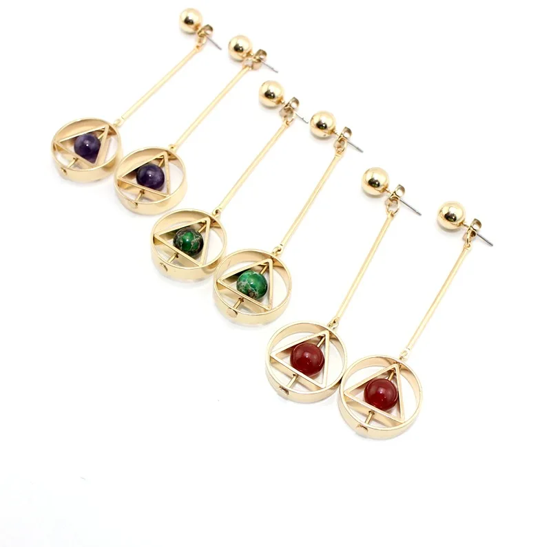 

Brand New Trendy Nature Stone Drop Earrings Women Crystal Earrings Peal Long Earring Fashion Jewelry For Ladies 2017 SER170077