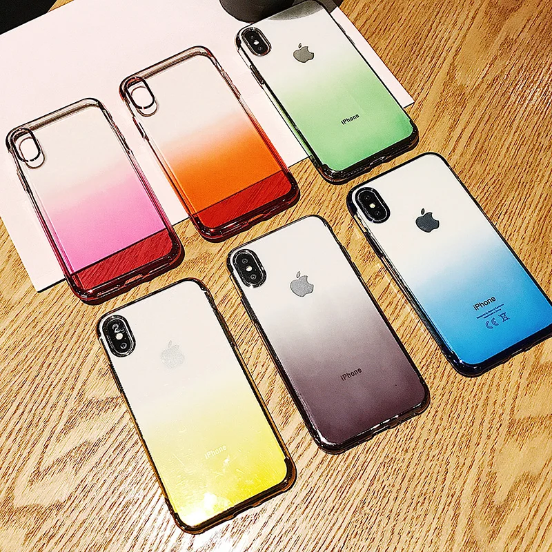 Роскошный мягкий силиконовый чехол для iPhone XS Max, XR, X, 10, iPone, 6 S, 6 S, 8, 7 Plus, 6 Plus, 6splus, 7 Plus, 8 Plus, градиентная задняя крышка для сотового телефона