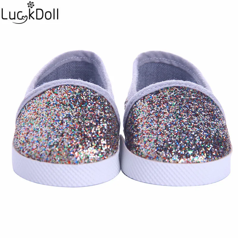 Luckdoll и блестками; повседневная обувь в кукольном стиле; подходят 18-дюймовые американские кукольные аксессуары самая лучшая игрушка в подарок для детей