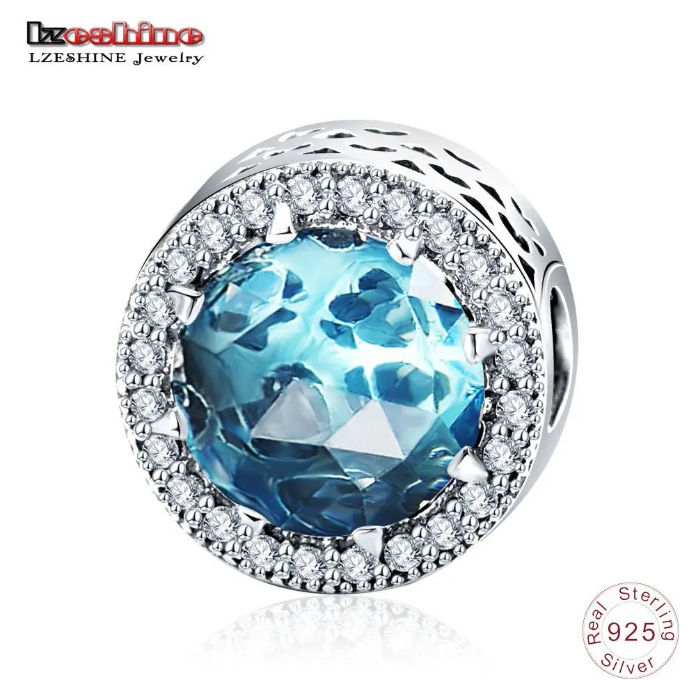 LZESHINE 100% подлинный 925 Серебряный в форме сердца Шарм Бусины Fit Pandora браслет